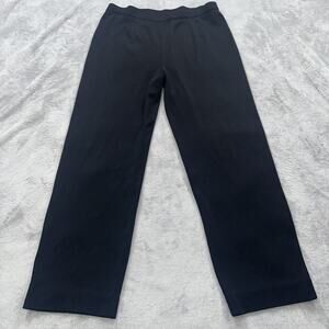 Misook Black Dress Pants Large Pull On‎ Full Length Elastic Waist High Rise